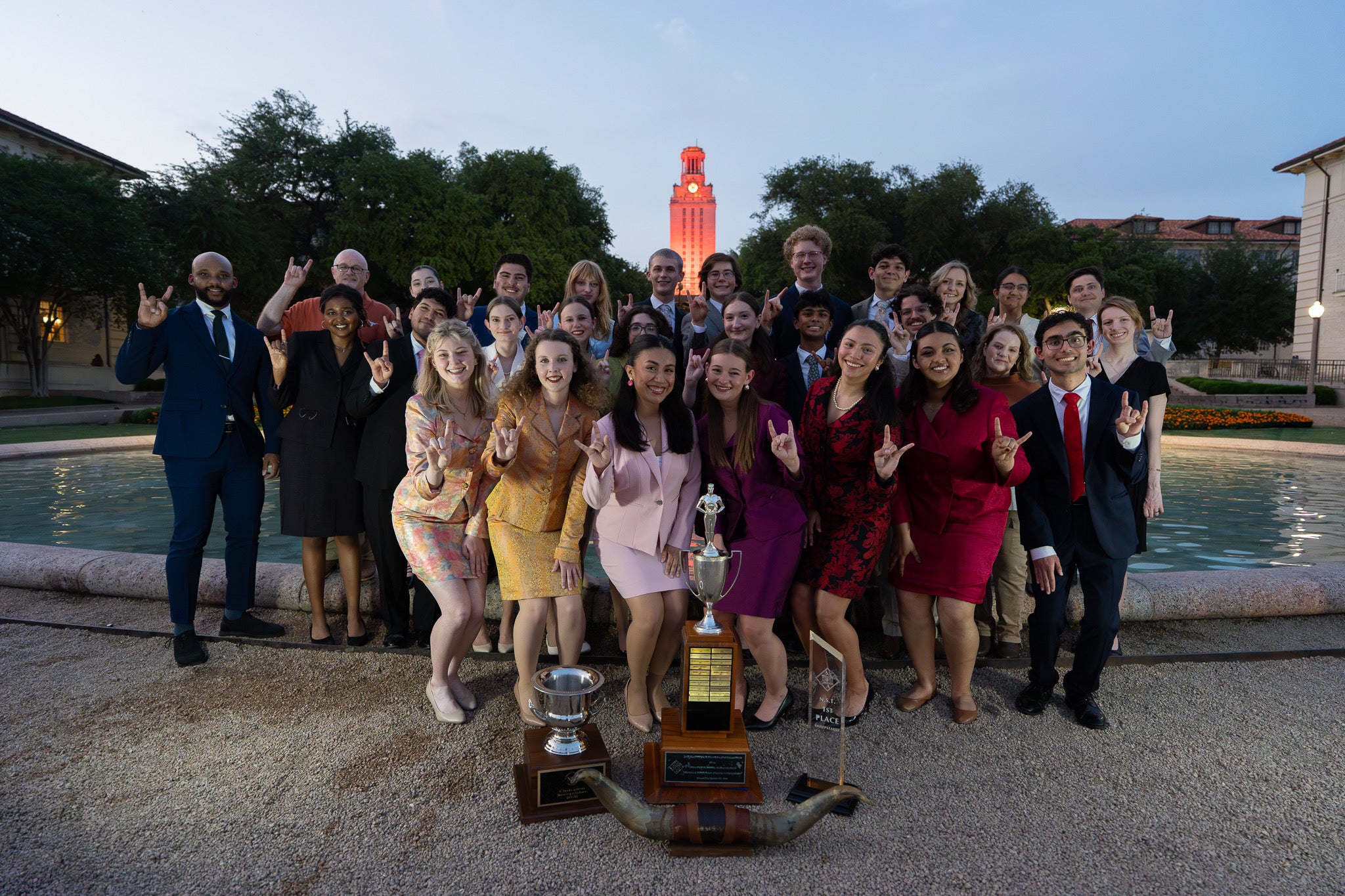 2026 Texas Speech Team in front of the UT Tower