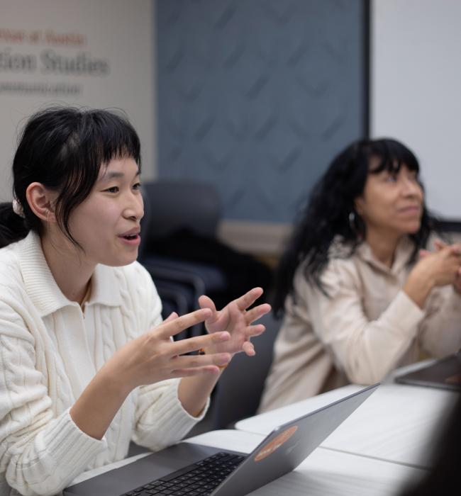 student at presentation