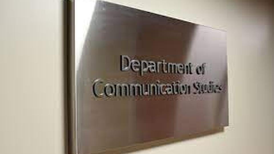Office Sign for the Department of Communication Studies