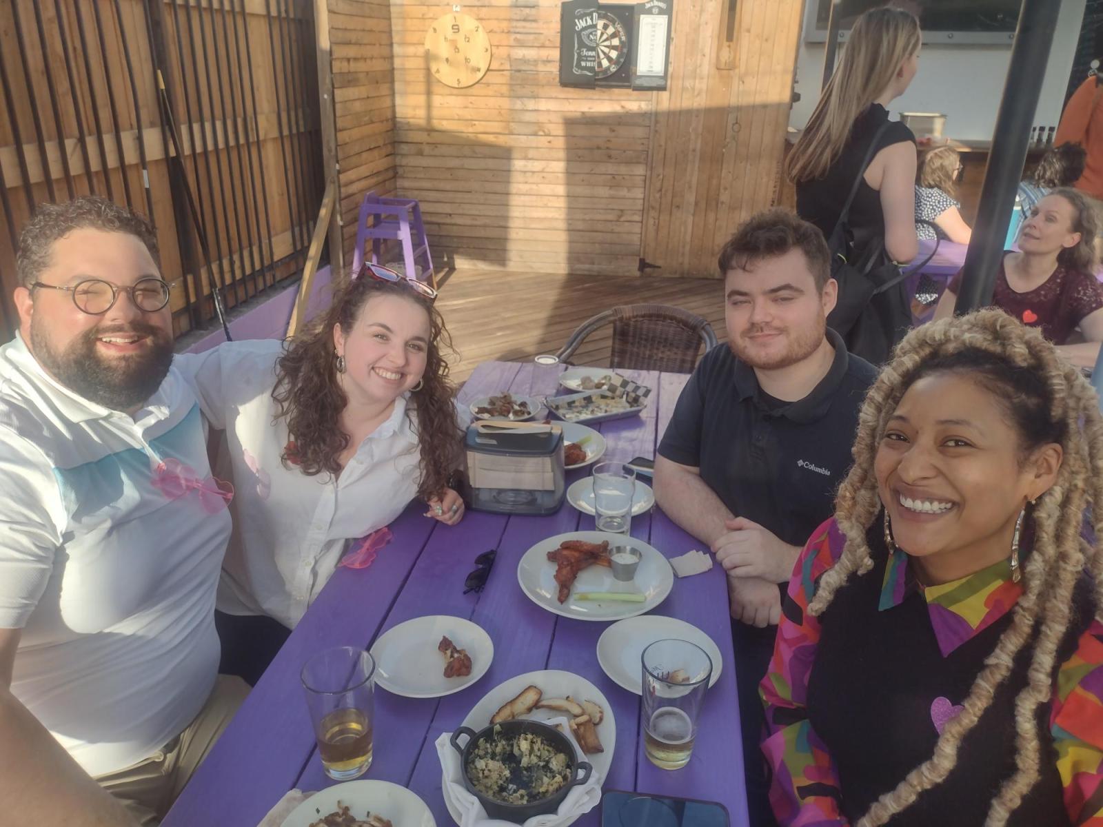 Grad students celebrating at 1792.