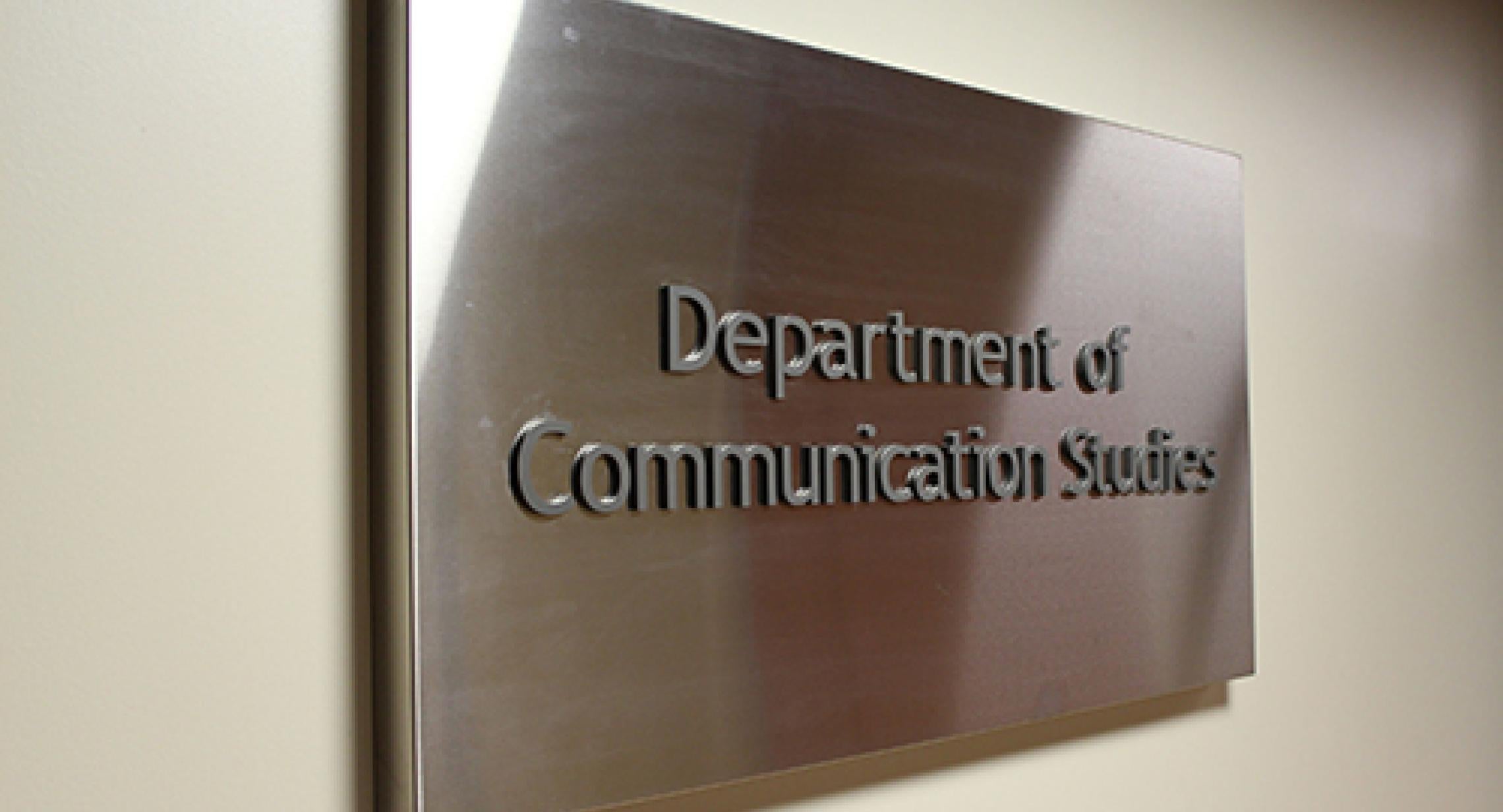 Department of Communication Studies sign