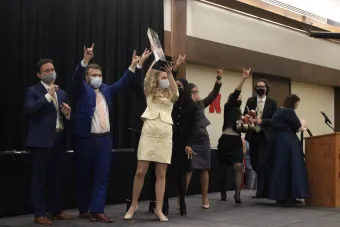 Photo of Texas Speech winning award