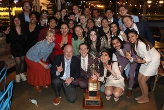 Photo of Texas Speech team after being awarded the 2023 championship